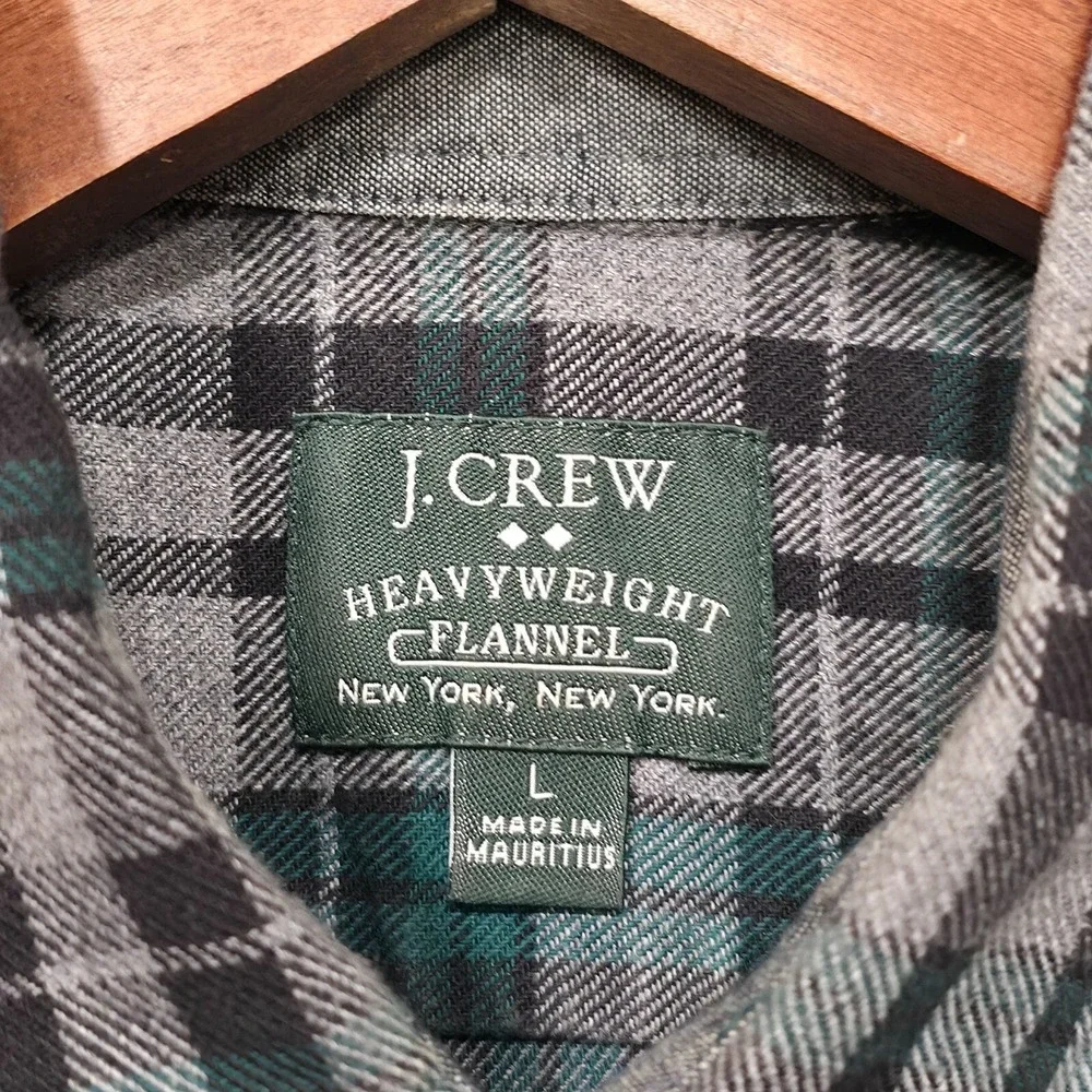 J. Crew Men's Multicolor‎ Plaid Long Sleeve Heavyweight Flannel Size Large